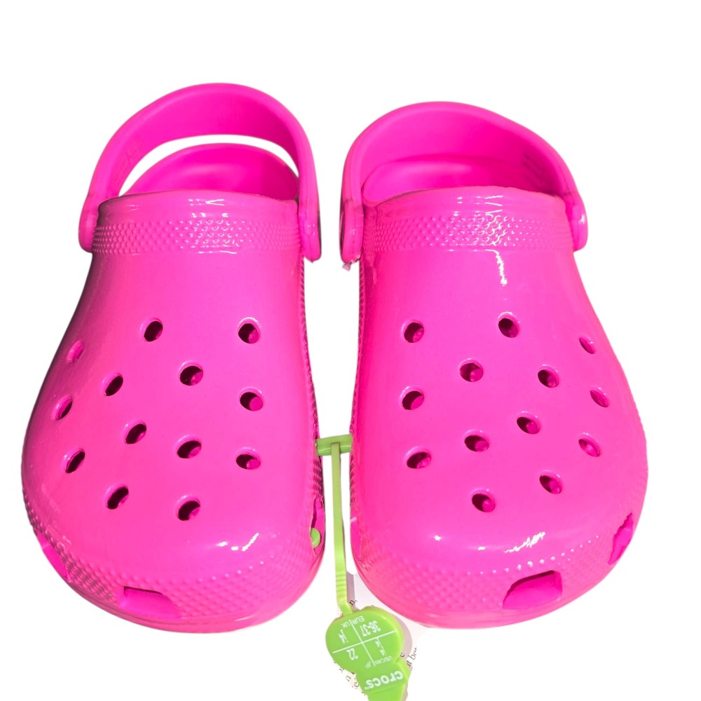 Crocs Kids Classic Clog Hot Pink Slip On Casual Comfort Shoes Size 4
